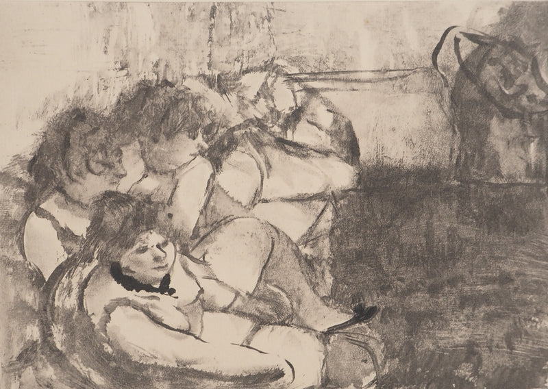 AF Edgar DEGAS: Model with arched back, Original engraving, 1935