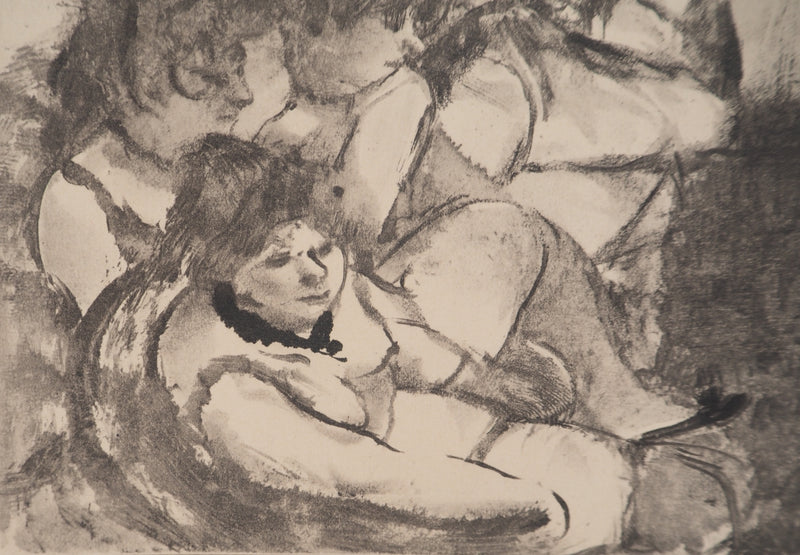 AF Edgar DEGAS: Model with arched back, Original engraving, 1935
