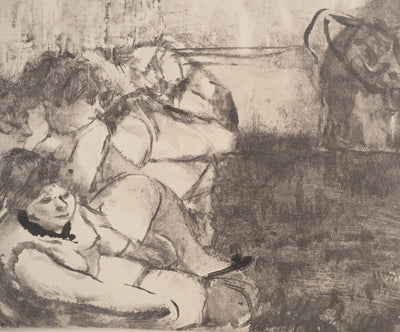 AF Edgar DEGAS: Model with arched back, Original engraving, 1935