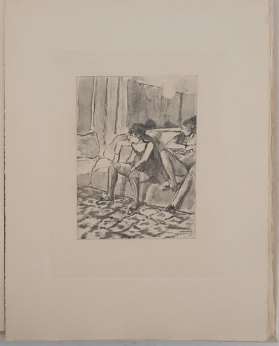 AF Edgar DEGAS: Model with arched back, Original engraving, 1935