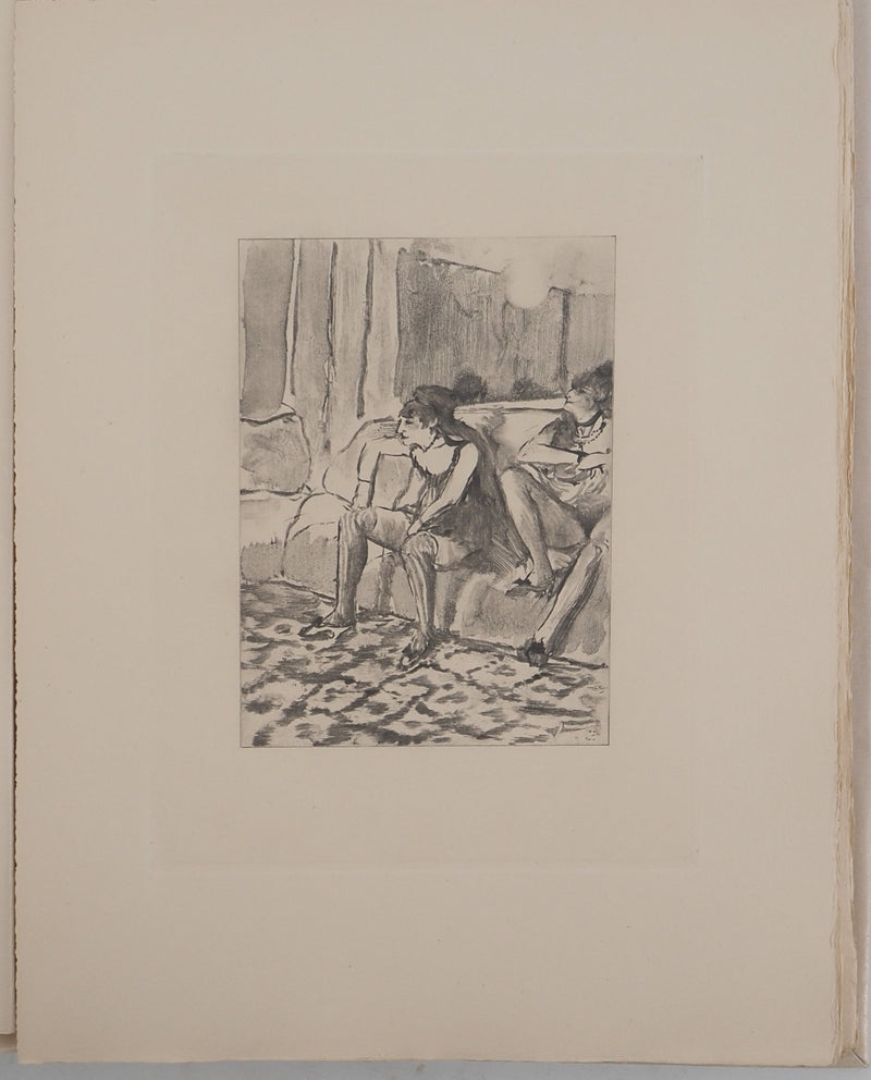 AF Edgar DEGAS: Model with arched back, Original engraving, 1935