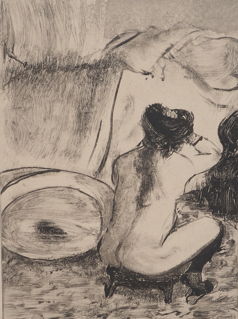 AF Edgar DEGAS: Model with arched back, Original engraving, 1935