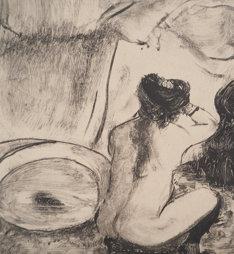 AF Edgar DEGAS: Model with arched back, Original engraving, 1935