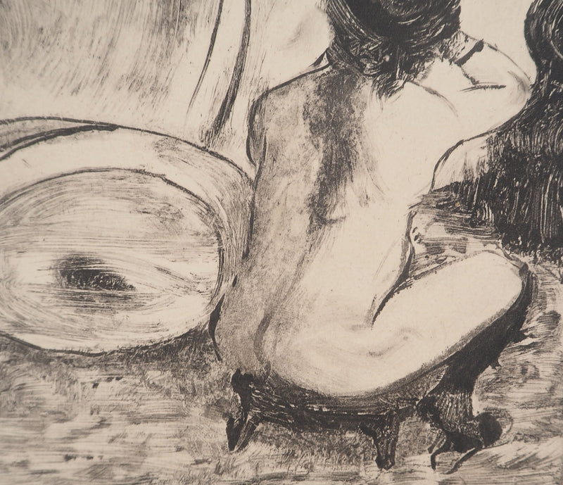 AF Edgar DEGAS: Model with arched back, Original engraving, 1935