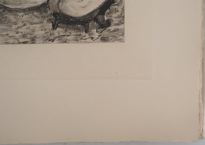 AF Edgar DEGAS: Model with arched back, Original engraving, 1935