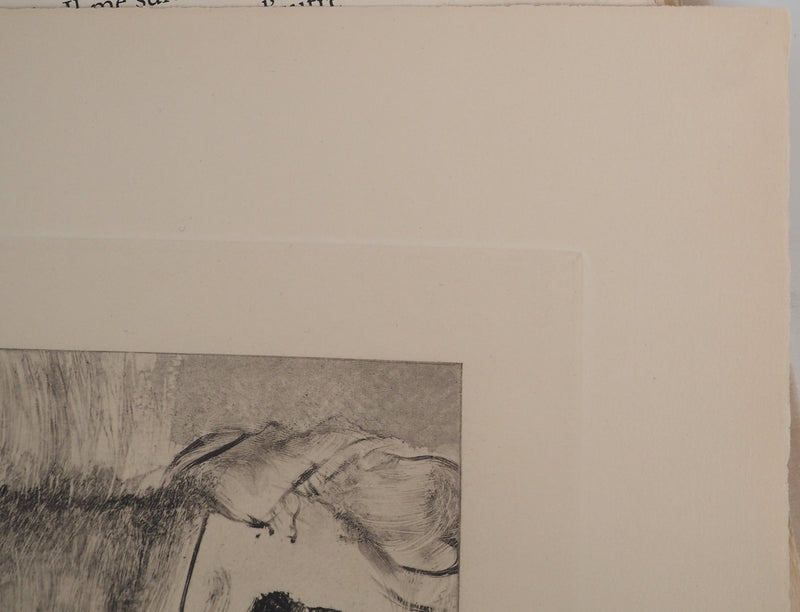 AF Edgar DEGAS: Model with arched back, Original engraving, 1935