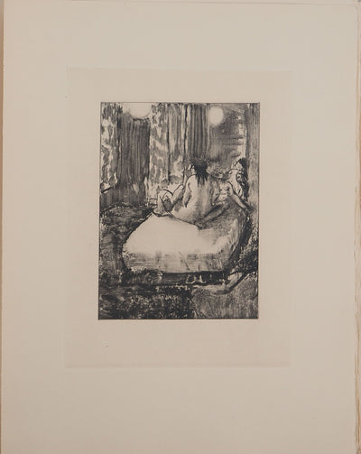 AF Edgar DEGAS: Model with arched back, Original engraving, 1935