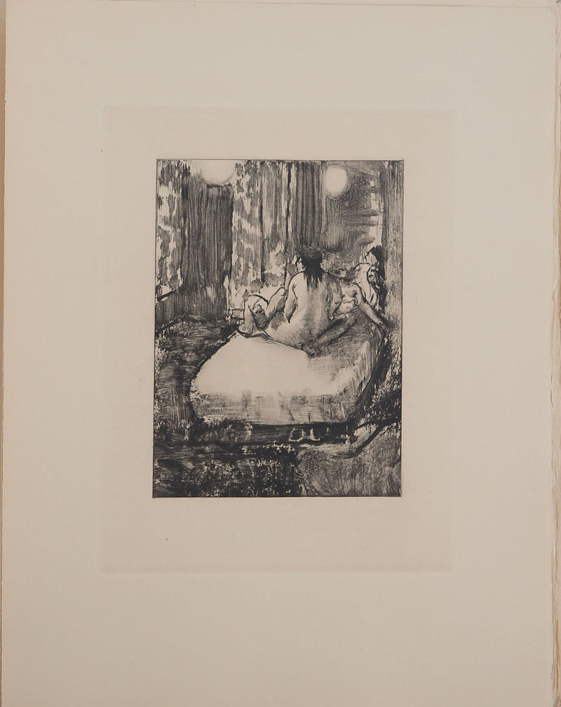 AF Edgar DEGAS: Model with arched back, Original engraving, 1935