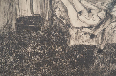 AF Edgar DEGAS: Model with arched back, Original engraving, 1935