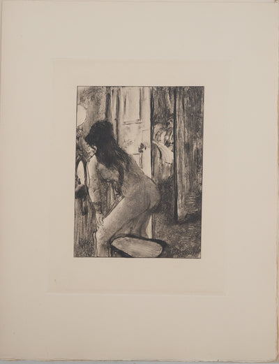 AF Edgar DEGAS: Model with arched back, Original engraving, 1935