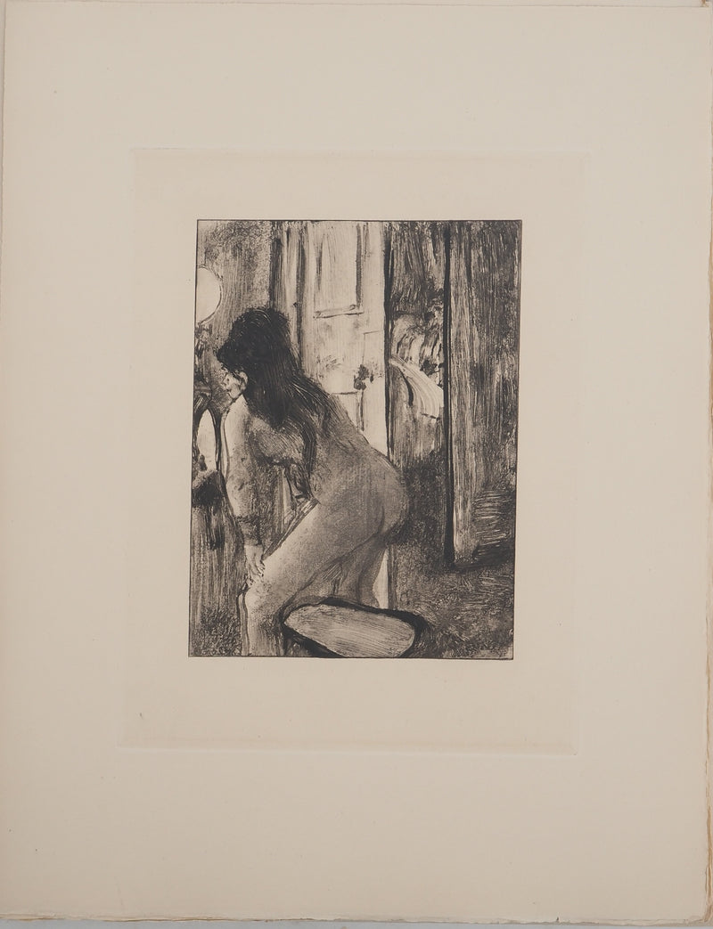 AF Edgar DEGAS: Model with arched back, Original engraving, 1935