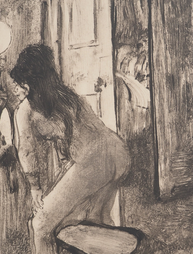 AF Edgar DEGAS: Model with arched back, Original engraving, 1935