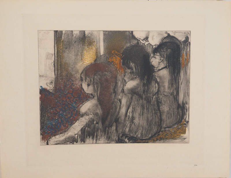 AF Edgar DEGAS: Model with arched back, Original engraving, 1935
