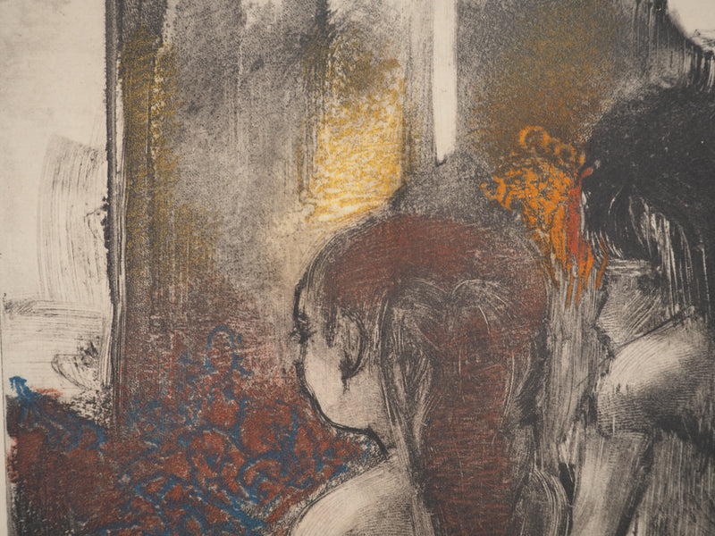 AF Edgar DEGAS: Model with arched back, Original engraving, 1935