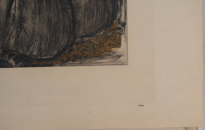 AF Edgar DEGAS: Model with arched back, Original engraving, 1935