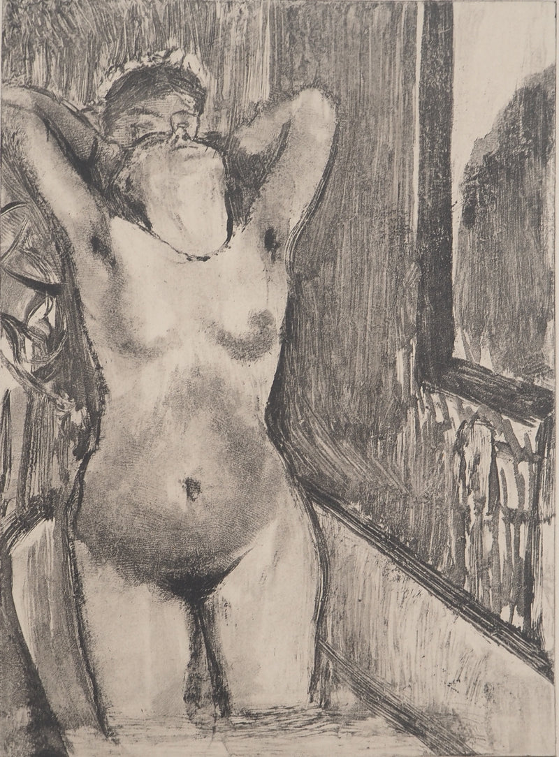 AF Edgar DEGAS: Model with arched back, Original engraving, 1935