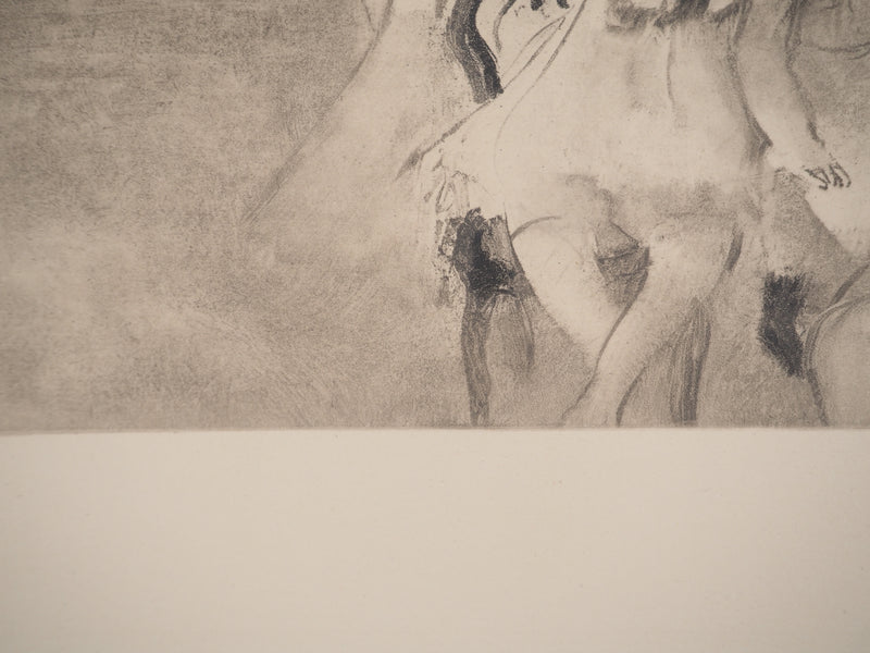 AF Edgar DEGAS: Model with arched back, Original engraving, 1935