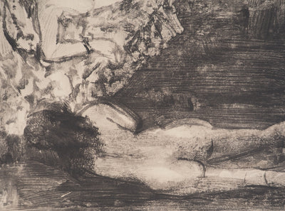 AF Edgar DEGAS: Model with arched back, Original engraving, 1935
