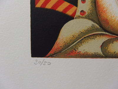 José HERRERA : Muse aux lignes courbes, Lithographie originale signée