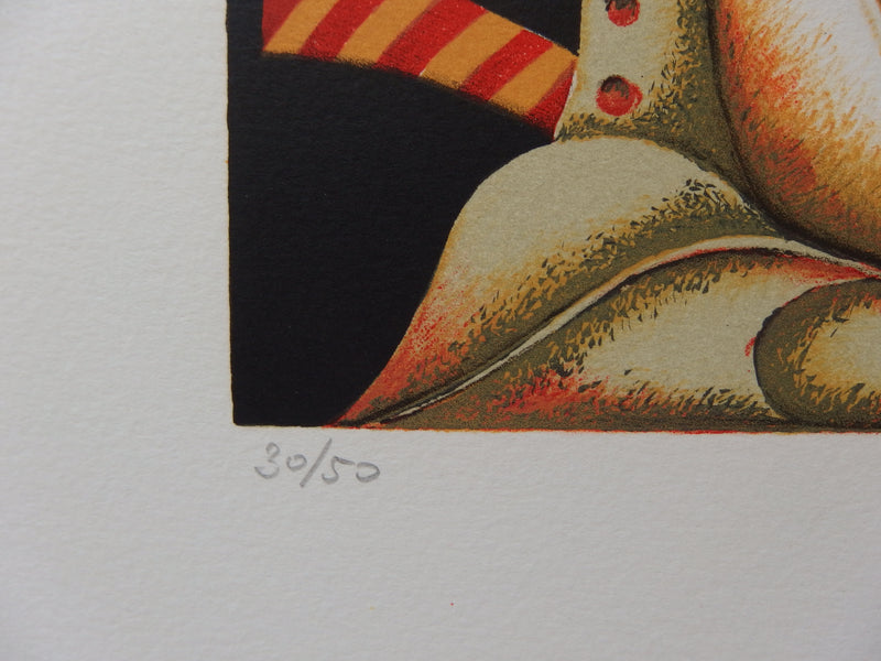 José HERRERA : Muse aux lignes courbes, Lithographie originale signée
