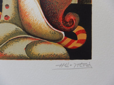José HERRERA : Muse aux lignes courbes, Lithographie originale signée
