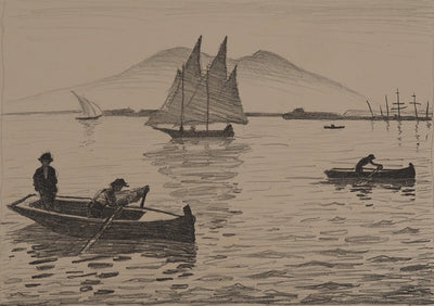 Albert MARQUET : Pécheurs dans la Baie de Naples, Lithographie originale (vue générale) - Crédit photo : Galerie Art.Paris