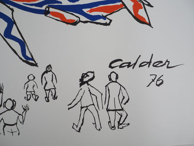 Alexander CALDER : Flying Colors : Plane under Red Sun, Lithographie originale (photo de détail 2) - Crédit photo : Galerie Art.Paris