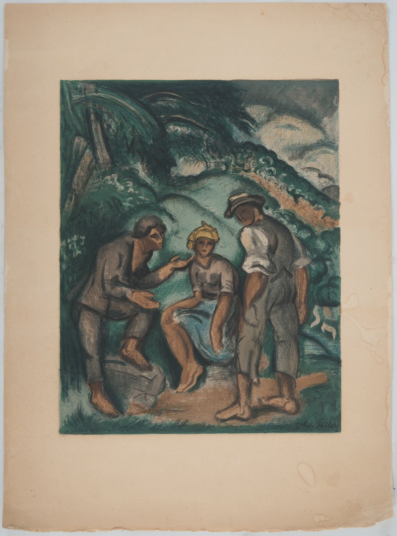 Othon FRIESZ : Italie, les bergers, Lithographie signée