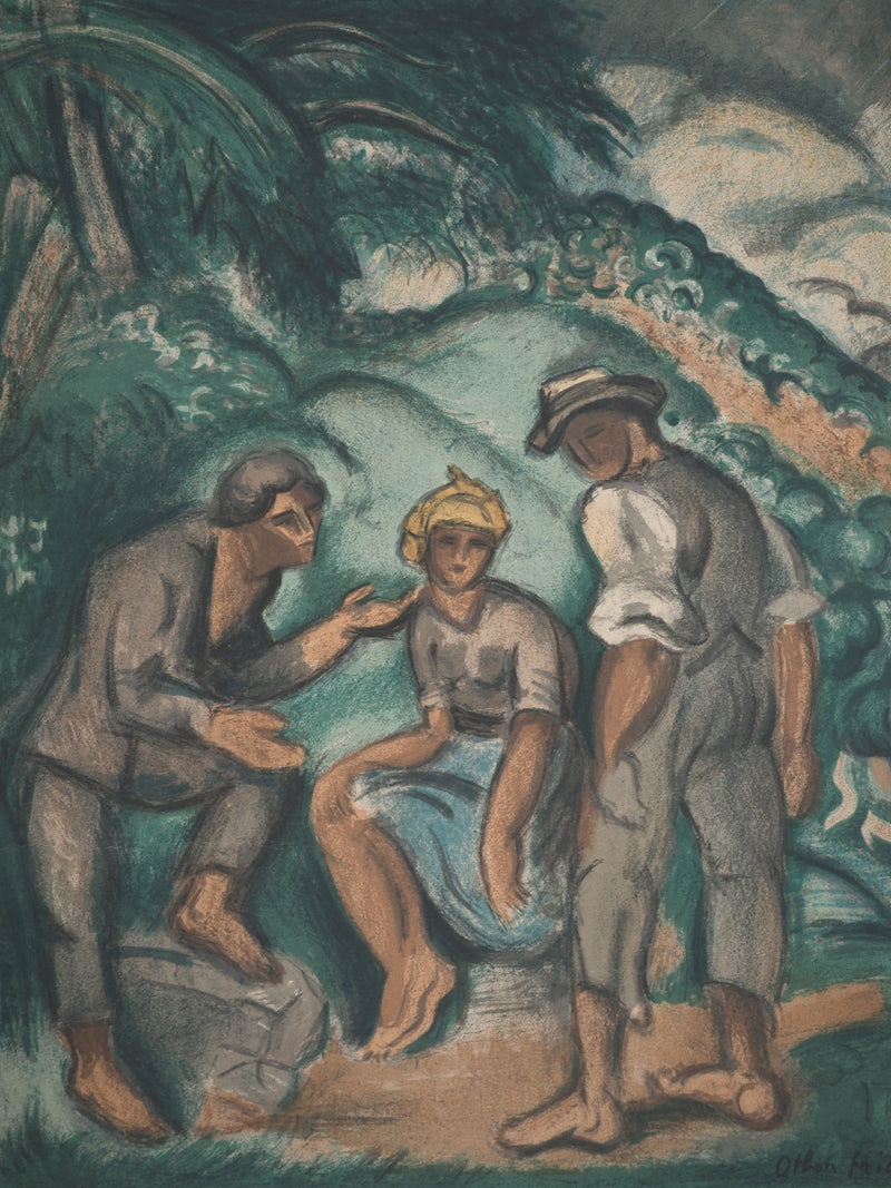 Othon FRIESZ : Italie, les bergers, Lithographie signée