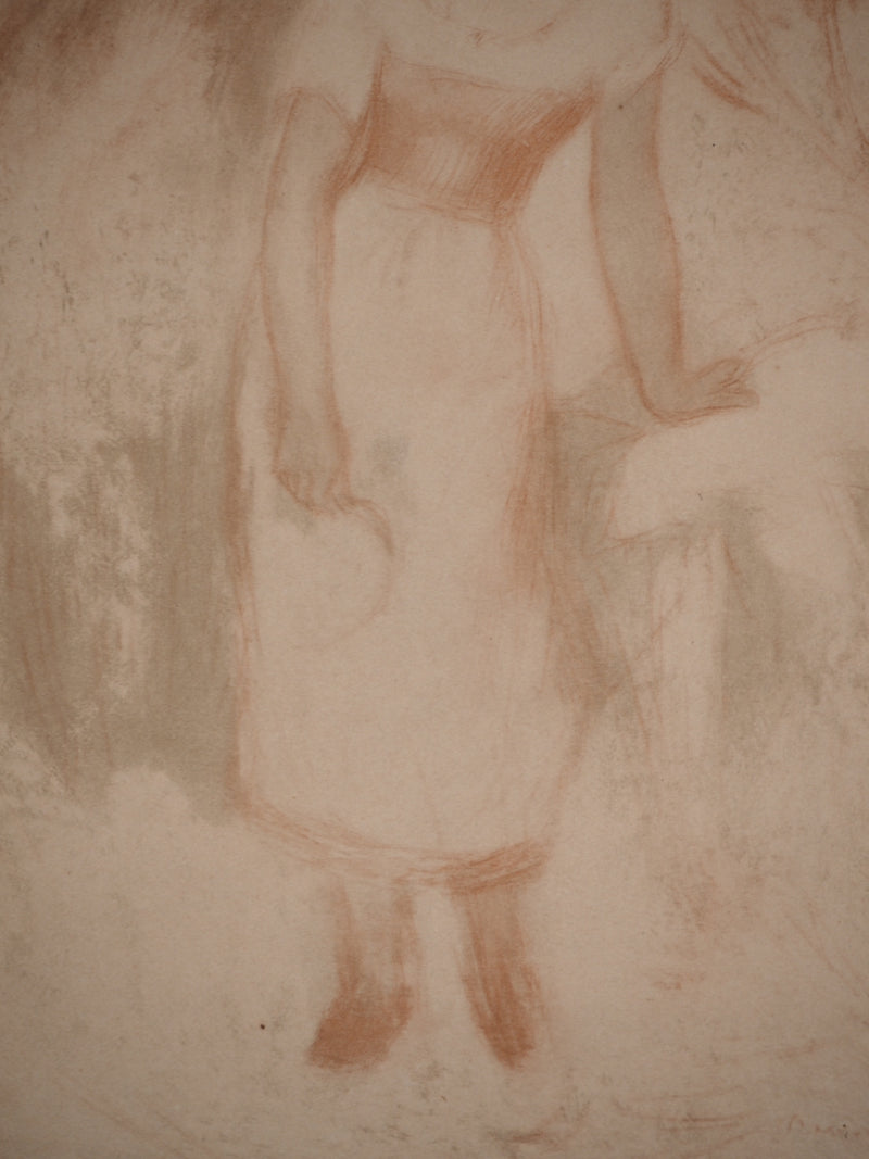 Pierre-Auguste RENOIR : La glaneuse, Lithographie et pochoir