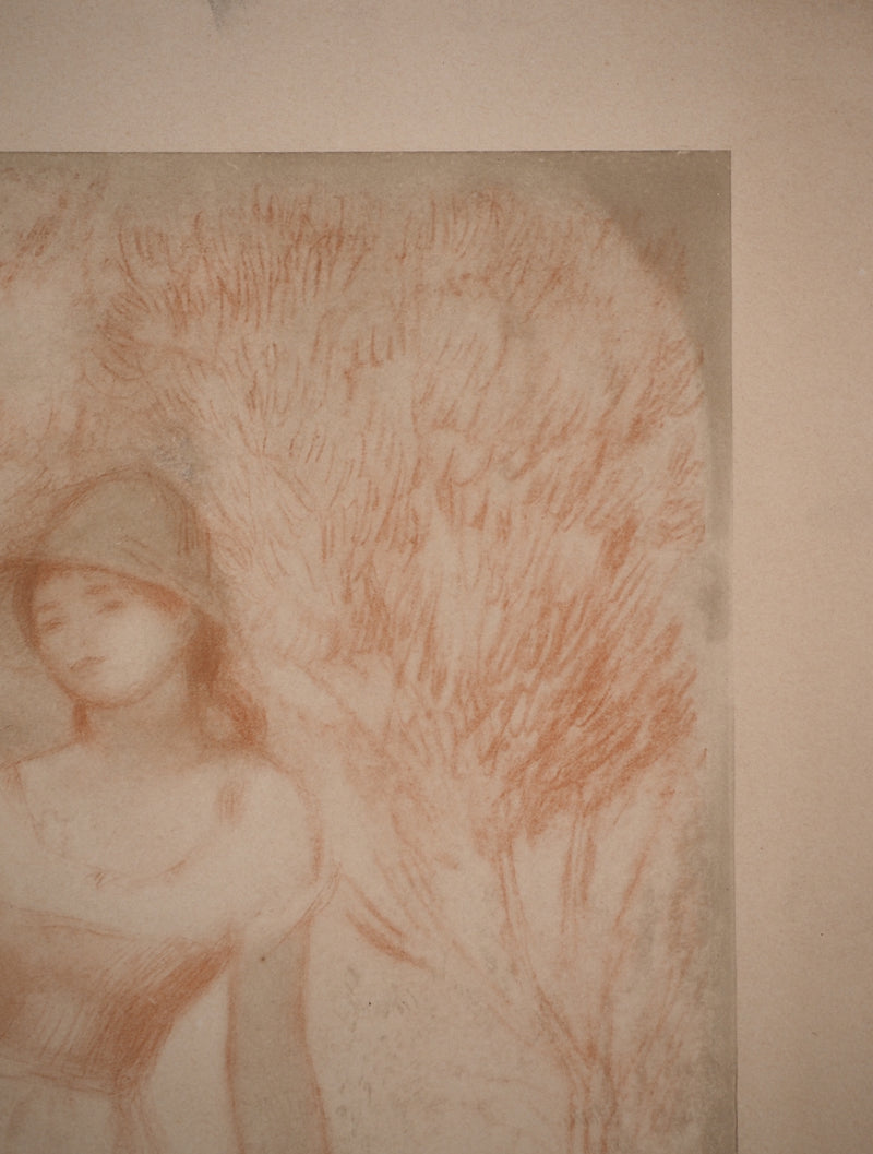 Pierre-Auguste RENOIR : La glaneuse, Lithographie et pochoir