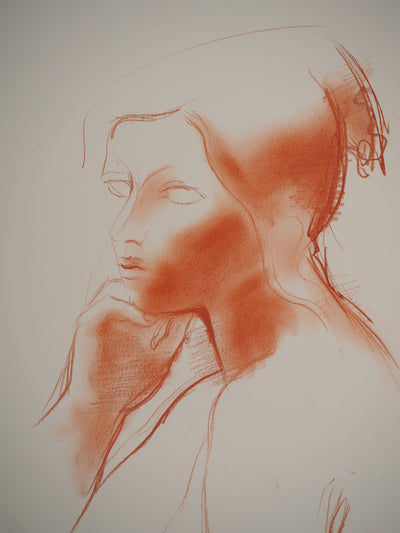 Antonuccio VOLTI : Femme de profil, Dessin original signé