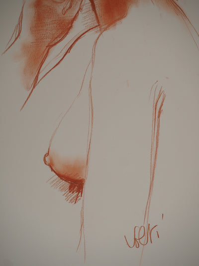 Antonuccio VOLTI : Femme de profil, Dessin original signé