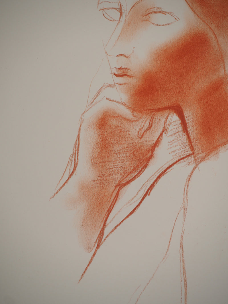 Antonuccio VOLTI : Femme de profil, Dessin original signé