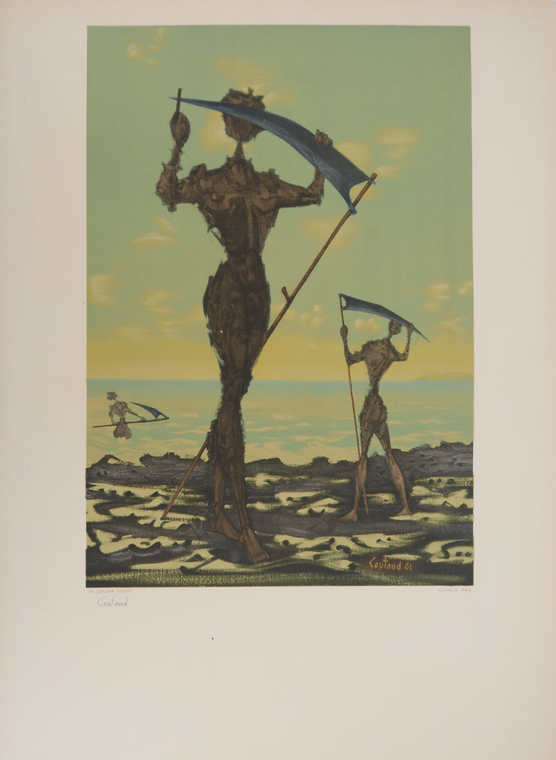 Lucien COUTAUD : Les faucheuses, Lithographie signée