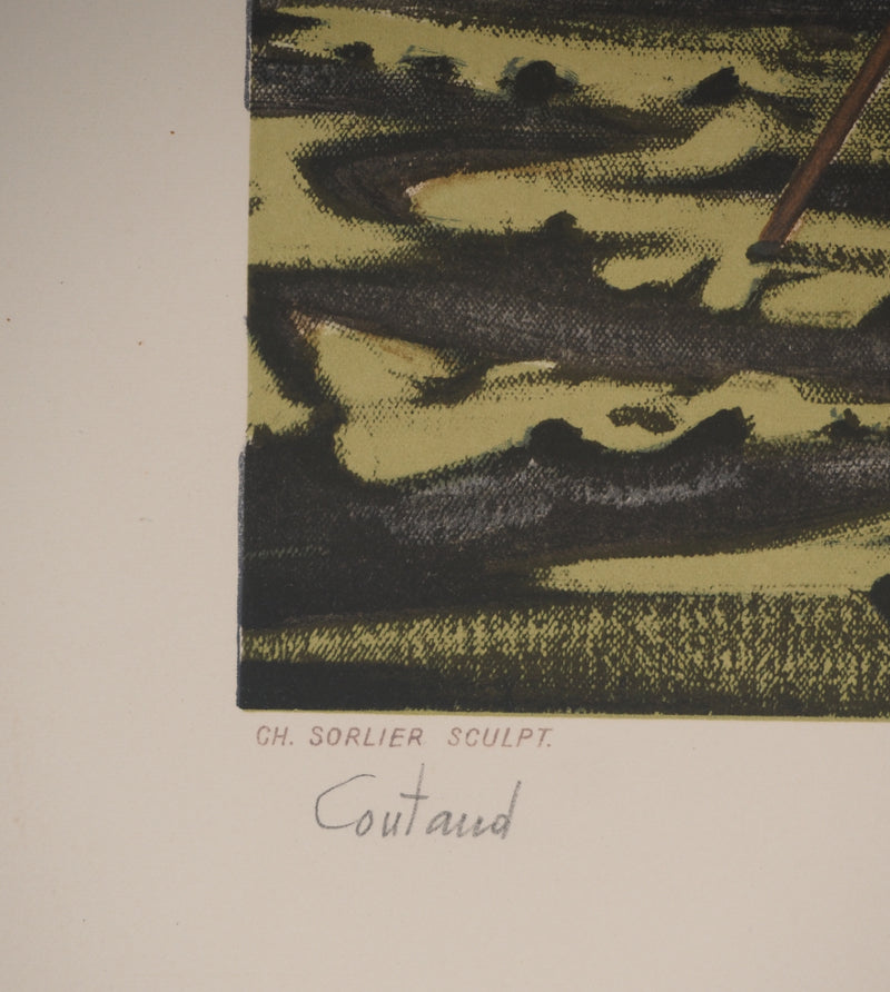 Lucien COUTAUD : Les faucheuses, Lithographie signée