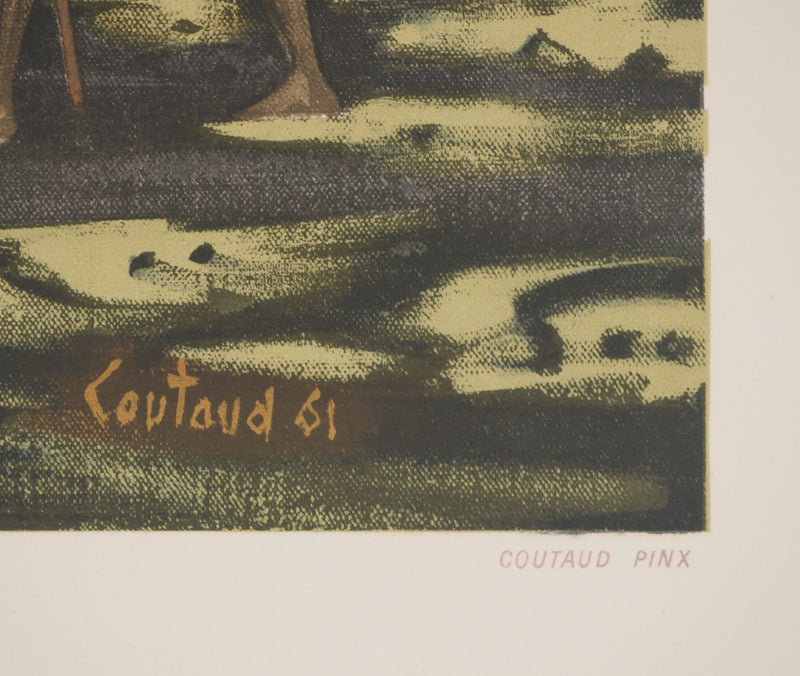 Lucien COUTAUD : Les faucheuses, Lithographie signée