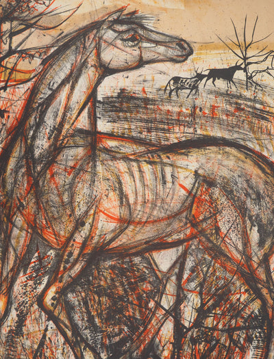 Claude GROSPERRIN : L'étalon de la forêt, Lithographie originale signée