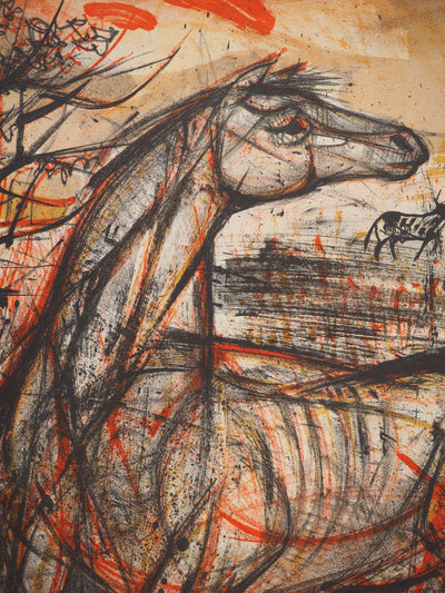 Claude GROSPERRIN : L'étalon de la forêt, Lithographie originale signée