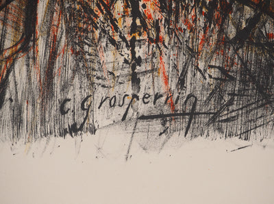 Claude GROSPERRIN : L'étalon de la forêt, Lithographie originale signée