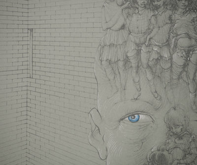 Hans BELLMER : Le regard bleu, Quadrichromie signée