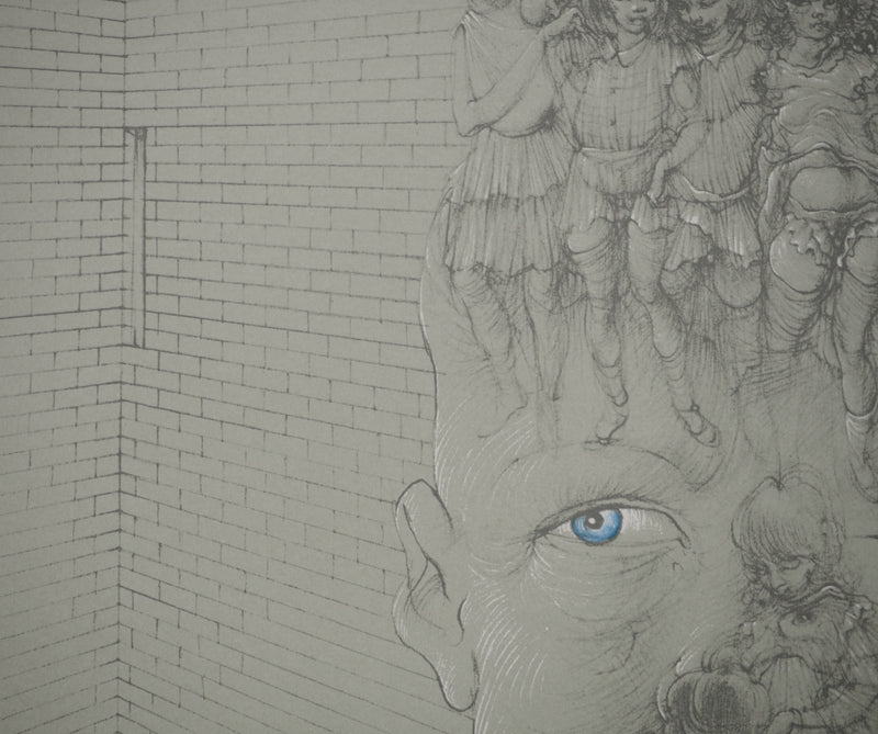 Hans BELLMER : Le regard bleu, Quadrichromie signée