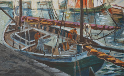 André COUCHET : Les voiliers, Lithographie originale signée