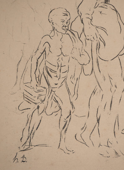 Honoré DAUMIER : Errance des saltimbanques, Héliogravure signée