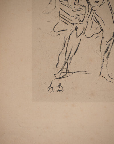 Honoré DAUMIER : Errance des saltimbanques, Héliogravure signée