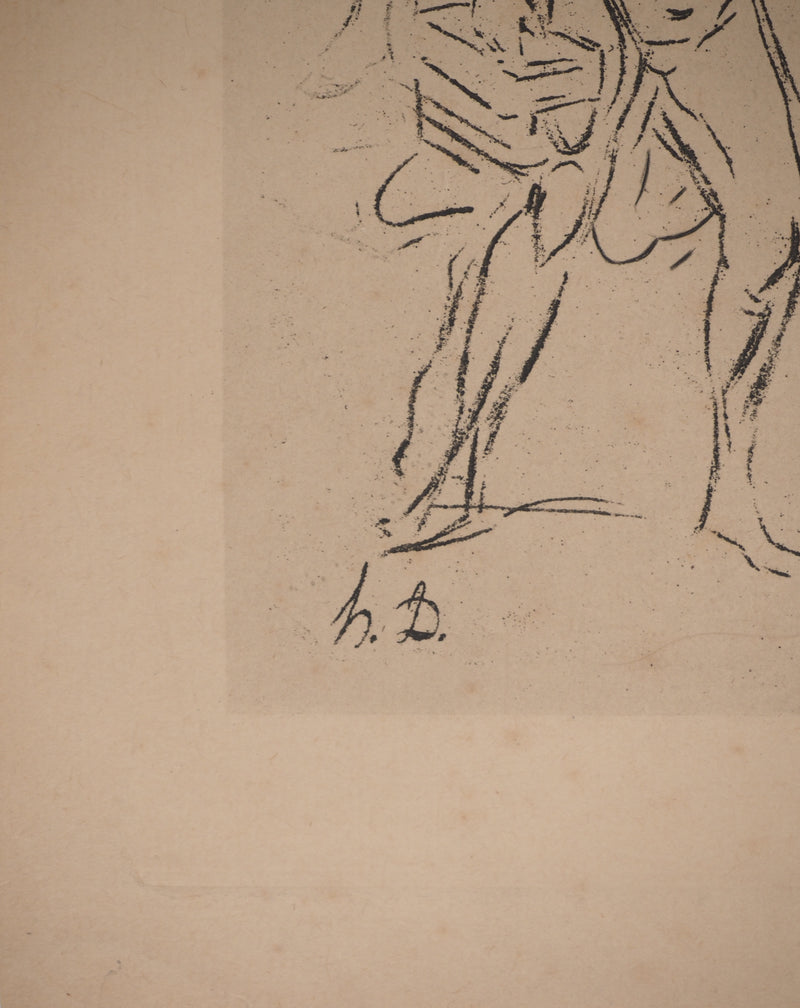 Honoré DAUMIER : Errance des saltimbanques, Héliogravure signée