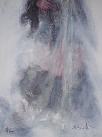 Stéphane LE GREC : La femme à la rose, Lithographie originale signée