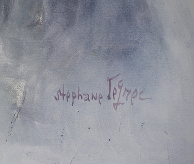 Stéphane LE GREC : La femme à la rose, Lithographie originale signée