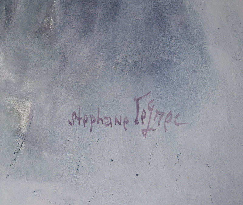Stéphane LE GREC : La femme à la rose, Lithographie originale signée
