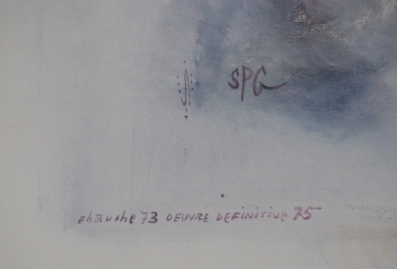 Stéphane LE GREC : La femme à la rose, Lithographie originale signée